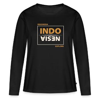 Indonésie - T-shirt manches longues Premium bio Femme - noir - Devant - Julia (174cm)