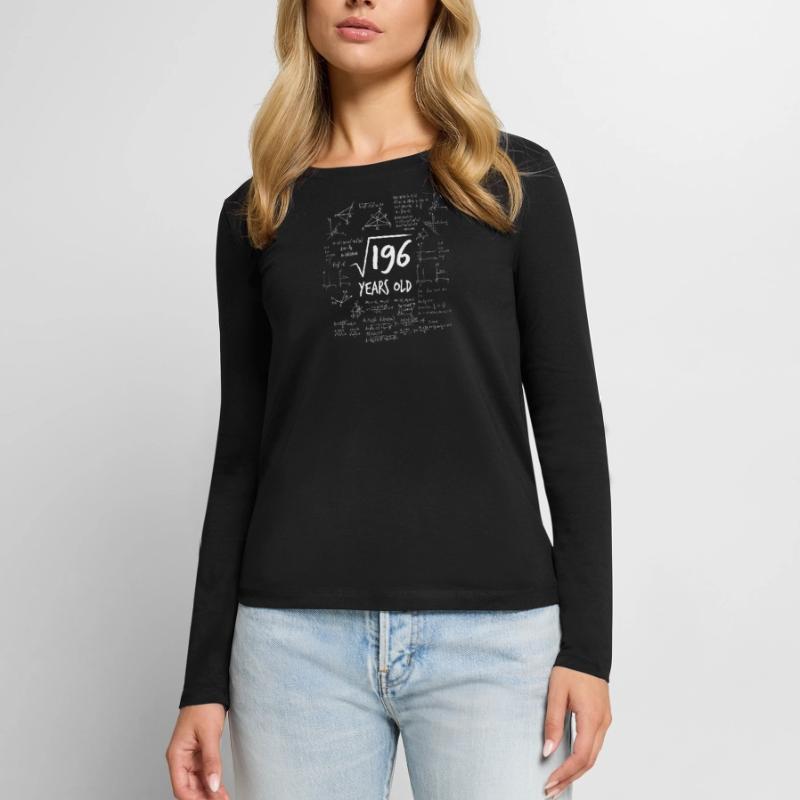 14. Geburtstag Wurzel aus 196 Mathematik Nerd Math Frauen Premium Bio Langarmshirt