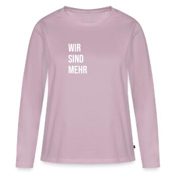 nous sommes plus - T-shirt manches longues Premium bio Femme - rose poudré - Devant - Julia (174cm)