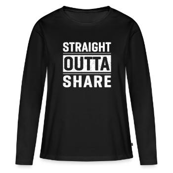Straight outta share - Frauen Premium Bio Langarmshirt - Schwarz - Vorne - Julia (174cm)