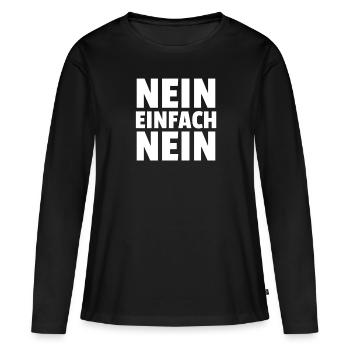 Nein Einfach Nein - Frauen Premium Bio Langarmshirt - Schwarz - Vorne - Julia (174cm)