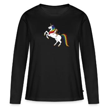Beagle - T-shirt manches longues Premium bio Femme - noir - Devant - Julia (174cm)