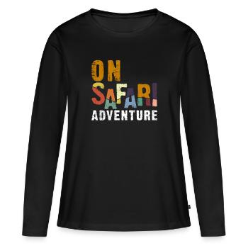 safari - T-shirt manches longues Premium bio Femme - noir - Devant - Julia (174cm)