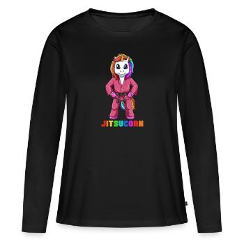 Sueßes Licorne - BJJ Jiu-Jitsu, Grappling et MMA - T-shirt manches longues Premium bio Femme - noir - Devant - Julia (174cm)