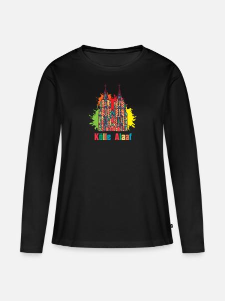 Kölner Karneval Kölle Alaaf - Frauen Premium Bio Langarmshirt - Schwarz