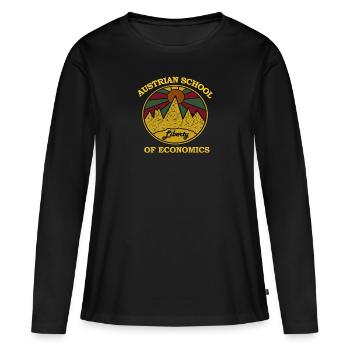 Austrian School of Economics Liberty - Frauen Premium Bio Langarmshirt - Schwarz - Vorne - Julia (174cm)