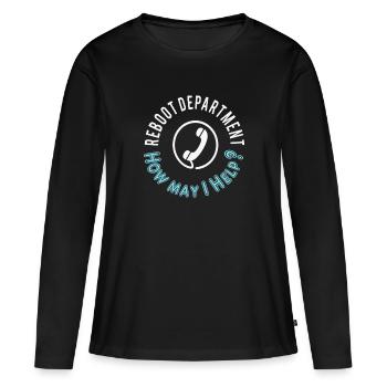 Cadeau informatique drôle de département de redémarrage informatique - T-shirt manches longues Premium bio Femme - noir - Devant - Julia (174cm)