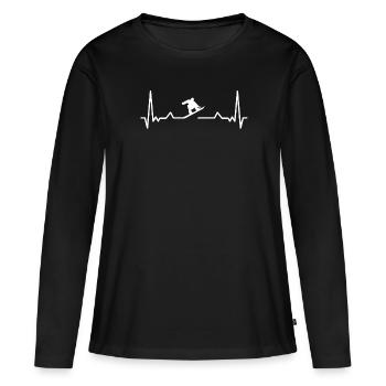 Snowboarding Snowboarding Snowboarder Cadeau - T-shirt manches longues Premium bio Femme - noir - Devant - Julia (174cm)