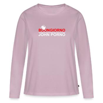 Des phrases drôles - T-shirt manches longues Premium bio Femme - rose poudré - Devant - Julia (174cm)