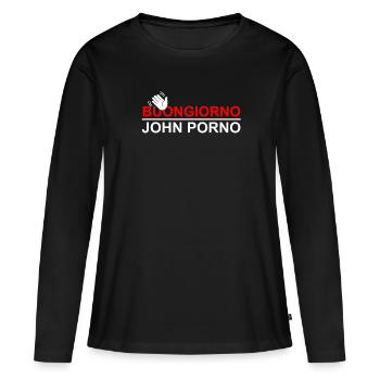 Des phrases drôles - T-shirt manches longues Premium bio Femme - noir - Devant - Julia (174cm)