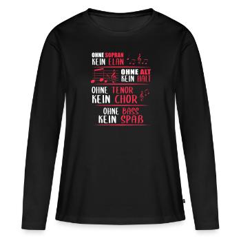 Chor Sängerin Lustiges Geschenk Chor Singen Musik - Frauen Premium Bio Langarmshirt - Schwarz - Vorne - Julia (174cm)