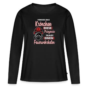 Prinzessinnen tragen Feuerwehr Helme Geschenk - Frauen Premium Bio Langarmshirt - Schwarz - Vorne - Julia (174cm)