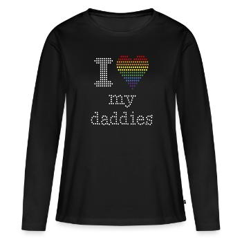 I LOVE MY DADDIES GIFT IDEA - Frauen Premium Bio Langarmshirt - Schwarz - Vorne - Julia (174cm)
