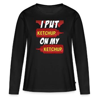Je mets du ketchup sur mon ketchup - T-shirt manches longues Premium bio Femme - noir - Devant - Julia (174cm)