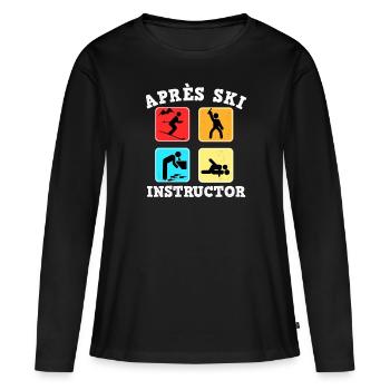 Apres moniteurs de ski pour les skieurs et les ivrognes - T-shirt manches longues Premium bio Femme - noir - Devant - Julia (174cm)