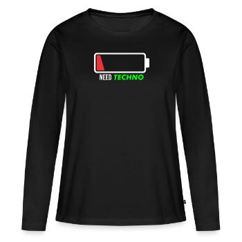 Need techno - Women's Premium Organic Long Sleeve Shirt - black - Front - Julia (174cm)