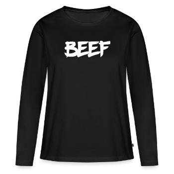 Beef - Women's Premium Organic Long Sleeve Shirt - black - Front - Julia (174cm)