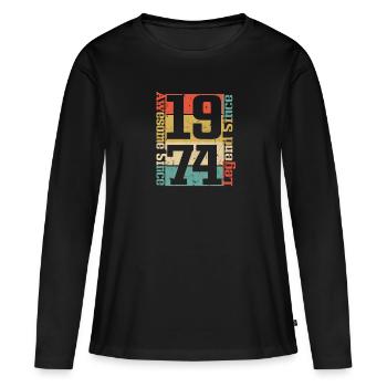 Awesome since 1974, Legend since 1974 - Frauen Premium Bio Langarmshirt - Schwarz - Vorne - Julia (174cm)