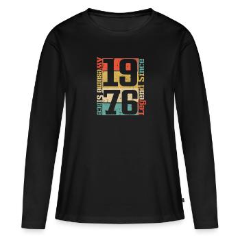 Awesome since 1976, Legend since 1976 - Frauen Premium Bio Langarmshirt - Schwarz - Vorne - Julia (174cm)