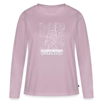 Straight Outta Charleroi Zentrum Stadtplan - Frauen Premium Bio Langarmshirt - Altrosa - Vorne - Julia (174cm)