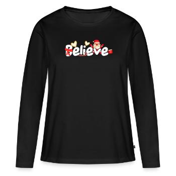 Noël croire Noël - T-shirt manches longues Premium bio Femme - noir - Devant - Julia (174cm)