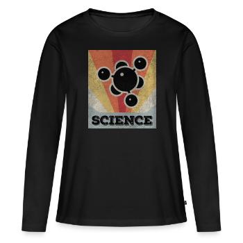 Science - Atome - T-shirt manches longues Premium bio Femme - noir - Devant - Julia (174cm)