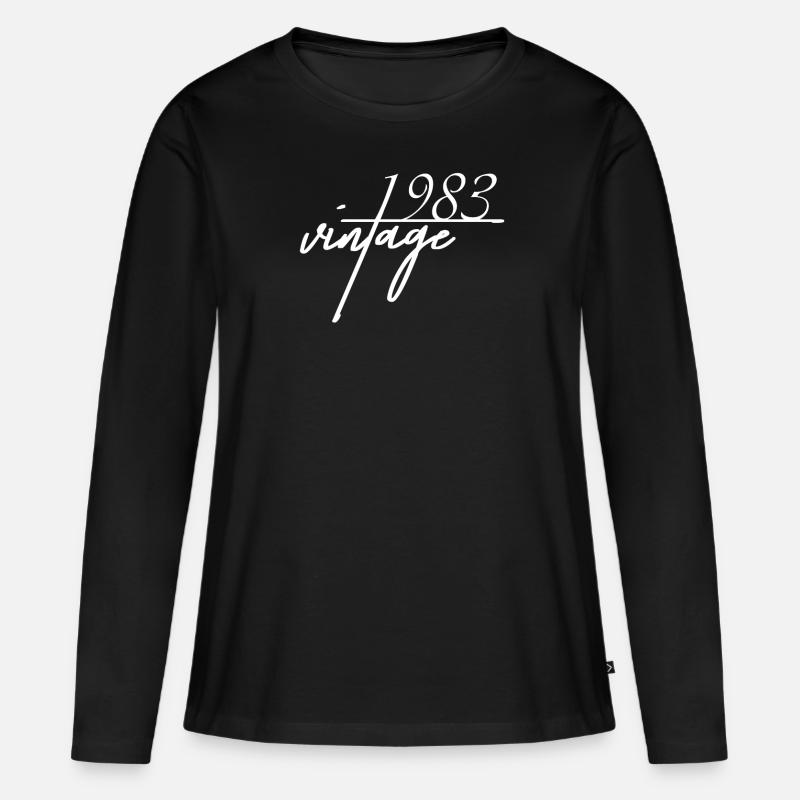 Vintage 1983. 1983 Geburtstagsgeschenk - Frauen Premium Bio Langarmshirt - Schwarz