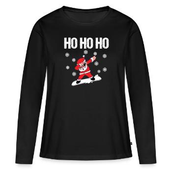 Dabbing Santa Santa Claus - Women's Premium Organic Long Sleeve Shirt - black - Front - Julia (174cm)