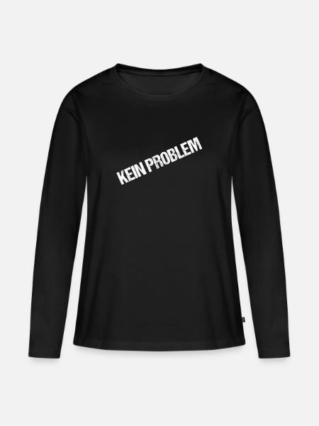 Kein Problem - Frauen Premium Bio Langarmshirt - Schwarz
