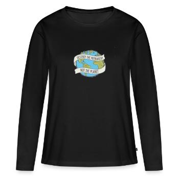 DESTROY THE PATRIARCHY NOT THE PLANET - Women's Premium Organic Long Sleeve Shirt - black - Front - Julia (174cm)