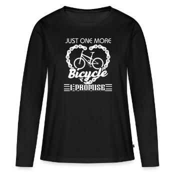 Nur noch ein Fahrrad, das ich verspreche - Frauen Premium Bio Langarmshirt - Schwarz - Vorne - Julia (174cm)