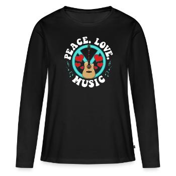 Peace Peace Music Awesome Hippie Pacifist Festival - T-shirt manches longues Premium bio Femme - noir - Devant - Julia (174cm)