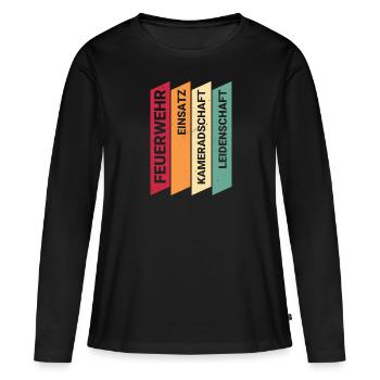 Les pompiers utilisent le pompier de la camaraderie - T-shirt manches longues Premium bio Femme - noir - Devant - Julia (174cm)