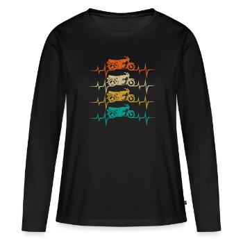 Simson Cyclomoteur S51 Vintage Vintage Gift - T-shirt manches longues Premium bio Femme - noir - Devant - Julia (174cm)