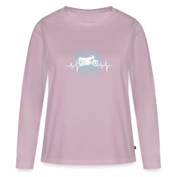 Simson Moped S51 cadeau voiture classique bleu clair - T-shirt manches longues Premium bio Femme - rose poudré - Devant - Julia (174cm)