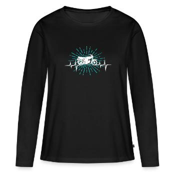 Simson Moped S51 cadeau voiture classique bleu clair - T-shirt manches longues Premium bio Femme - noir - Devant - Julia (174cm)