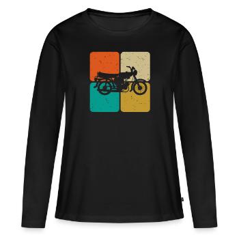 Conception de cadeau de voiture classique Simson Moped S51 - T-shirt manches longues Premium bio Femme - noir - Devant - Julia (174cm)