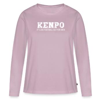 Kenpo Kai Karaté combat cadeau de combat d'arts martiaux - T-shirt manches longues Premium bio Femme - rose poudré - Devant - Julia (174cm)
