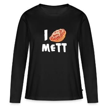 I Love Mett - Pains de bouche et les amateurs de viande - T-shirt manches longues Premium bio Femme - noir - Devant - Julia (174cm)