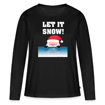 Santa Cocaine Let It Snow - T-shirt manches longues Premium bio Femme - noir - Devant - Julia (174cm)