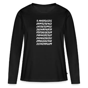Pi math cercle nombre symbole génie big bang geek - T-shirt manches longues Premium bio Femme - noir - Devant - Julia (174cm)