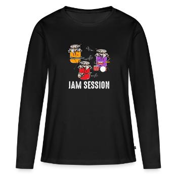 Jam session gift - Women's Premium Organic Long Sleeve Shirt - black - Front - Julia (174cm)