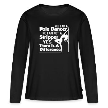 Pole Dance Je suis un pole dancer - T-shirt manches longues Premium bio Femme - noir - Devant - Julia (174cm)