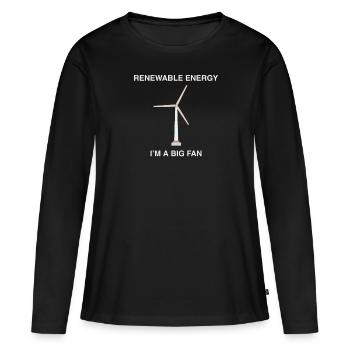Énergie renouvelable Je suis une grande éolienne - T-shirt manches longues Premium bio Femme - noir - Devant - Julia (174cm)