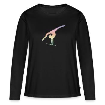 Gymnastique Gymnastique Gymnastique Gymnastique au sol - T-shirt manches longues Premium bio Femme - noir - Devant - Julia (174cm)