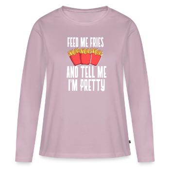 French Fries Pommfritz Fritten Snack Fries - Women's Premium Organic Long Sleeve Shirt - dusky pink - Front - Julia (174cm)