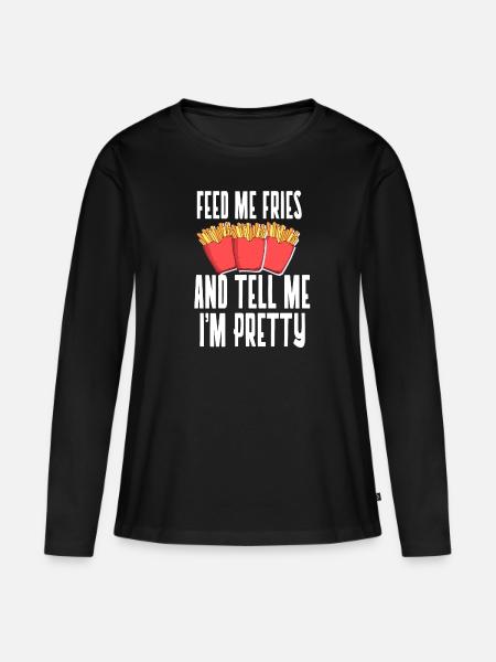 Frites Frites Pommfritz Frites Snack Frites - T-shirt manches longues Premium bio Femme - noir