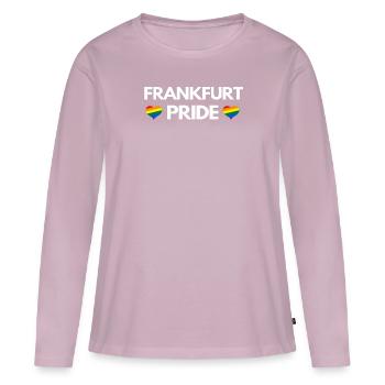 Frankfurt Pride CSD Frankfurt - T-shirt manches longues Premium bio Femme - rose poudré - Devant - Julia (174cm)
