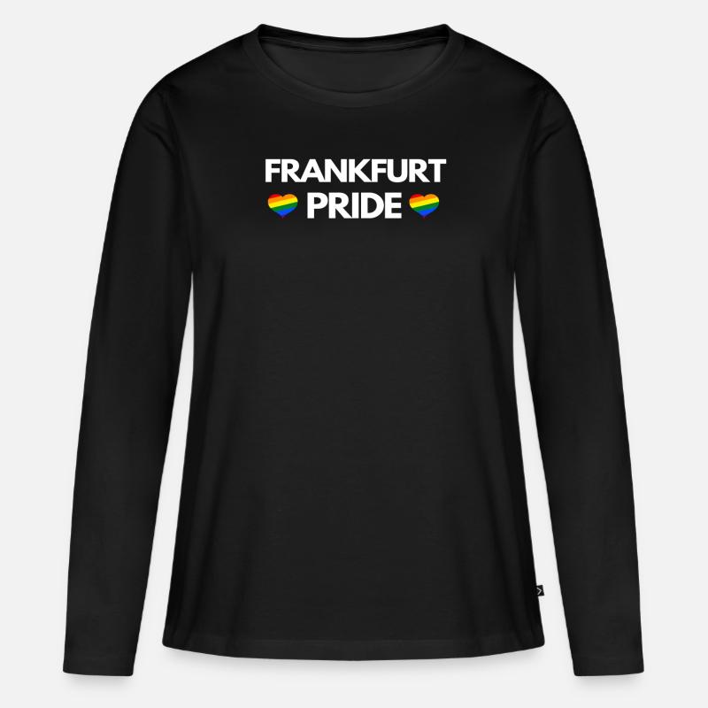 Frankfurt Pride CSD Frankfurt - Frauen Premium Bio Langarmshirt - Schwarz