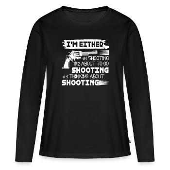 Shooting Liebhaber - Frauen Premium Bio Langarmshirt - Schwarz - Vorne - Julia (174cm)